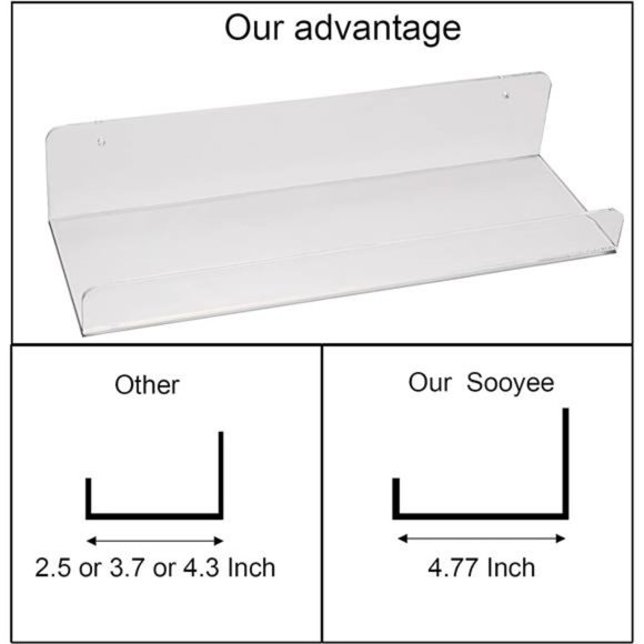 Acrylic Shelves,6 Pack 15 Inch Floating Wall Shelves, Funko Pop Display Shelf - Picture 4 of 6